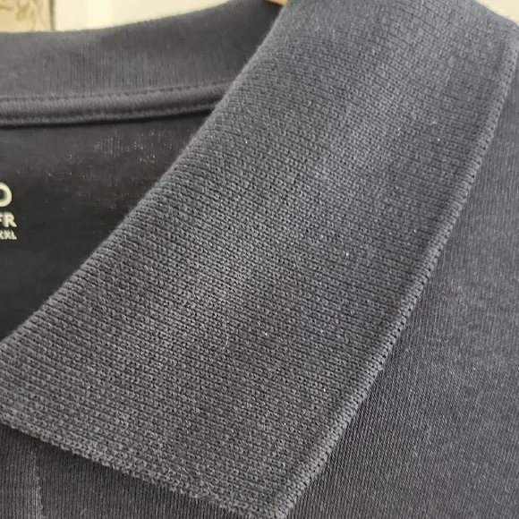 LAND'S END Navy Polo Long Sleeve Shirt - Picture 6 of 7